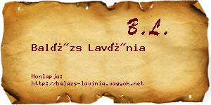 Balázs Lavínia névjegykártya